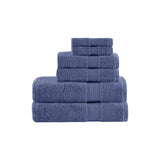 Organic All-Natural 6-Piece Bathroom Towel Set, Blue