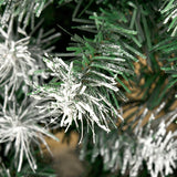 HOMCOM 6ft Unlit Snow-Dusted Full Fir Artificial Christmas Tree with Realistic Branches, 61 Pine Cones and 800 Tips