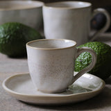 Latte Espresso Cup & Saucer Ceramic Set, 4.1oz