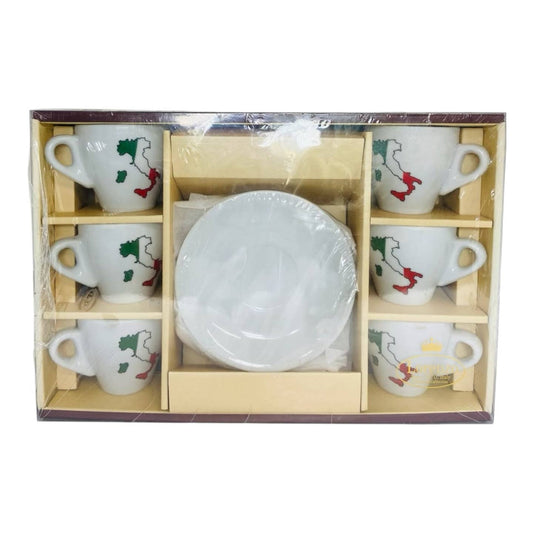 12-Piece Espresso Cup & Saucer Set for Six