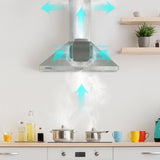 CIARRA Powerful Set: 30 Inch Wall Mount Range Hood + 30 Inch Built-In Induction Cooktop（CAS75206P+CABIH304B）
