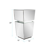 Clear Mirrored Pedestal Short