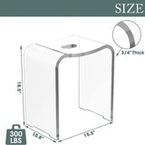 Wholesale Acrylic Shower Bench Clear Shower Stool for Inside Shower