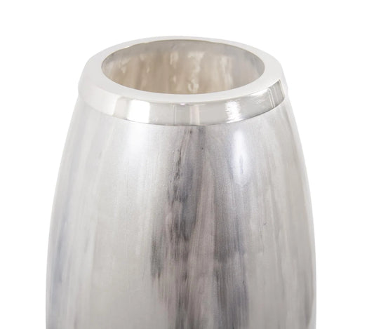 Sivas Glass Vase with Silver Accents- Short