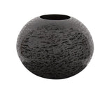 Chiseled Texture Black Iron Globe Vase- Large
