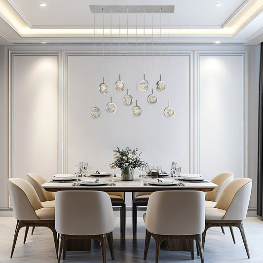 Bubbling Glow Rectangular Chandelier // Chrome