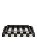 Arrow Black & White Tray Set of 2