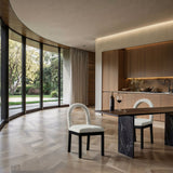 Conrad - Linen Dining Chair With Black Legs
