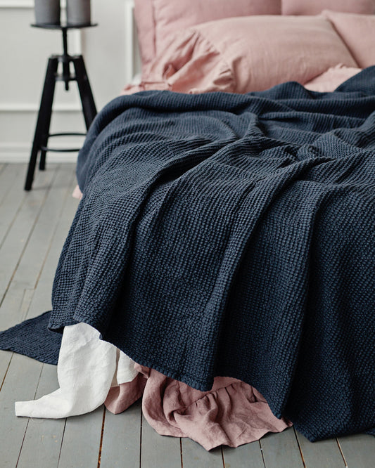 Dark gray waffle blanket