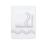 Double Wavy Embroidered Cotton Sheet Set