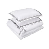 400TC Triple Embroidery Cotton Sateen Solid Bedding Bundle