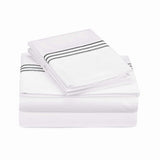 400TC Triple Embroidery Cotton Sateen Solid All-In Bedding Bundle