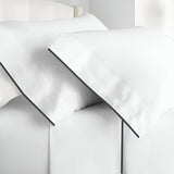 400TC Embroidery Cotton Sateen Solid Sheet Set
