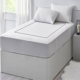 400TC Single Embroidery Sateen Solid Cotton Fitted Sheet
