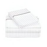 400TC Single Embroidery Sateen Stripe Cotton Sheet Set