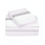 500TC Cotton Triple Embroidery Sateen Solid Sheet Set