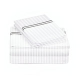 400TC Double Embroidery Sateen Stripe Cotton Sheet Set
