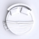 400TC Single Embroidery Sateen Solid Cotton Round Sheet Set