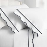 400TC Cotton Scallop Embroidery & Border Sateen Solid Top Sheet