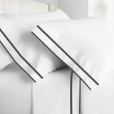 400TC Embroidery & Border Cotton Sateen Solid Top Sheet