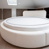 400TC Double Embroidery Sateen Solid Cotton Round Sheet Set