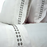 400TC Sateen Solid Cotton Dot Embroidered Sheet Set
