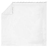 400TC Cotton Scallop Embroidery Sateen Solid Sheet Set