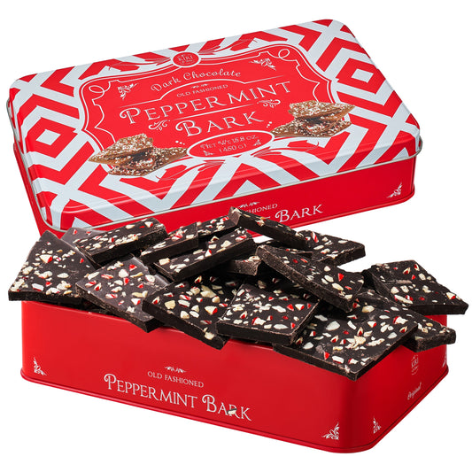 Dark Chocolate Premium Peppermint Bark - 450G Holiday Bark Assorted Squares
