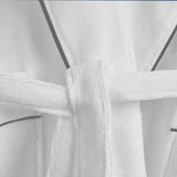 Shawl Collar Cotton Bath Robe with Border Embroidery