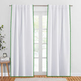 400TC Small Scallop Cotton Embroidery Curtain (Set Of 2)