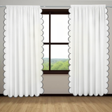 Allena Cotton Scallop Embroidery Curtain (Set Of 2)