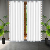 Ashley 400TC Sateen Cotton Traingle Embroidery Curtain (Set Of 2)