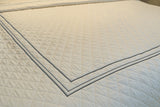 Classic Border Diamond Knitted Cotton Coverlet