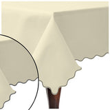 Scallop Embroidery Sateen Cotton Solid Table Cloth - Ivory