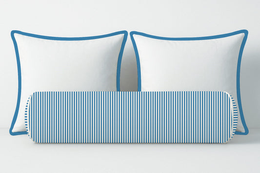 Ticking Stripe Velvet Bolster Pillow Cover