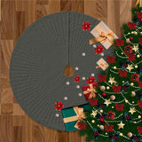 Velvet Quilted Round Christmas Tree Skirt