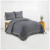 400TC Luxurious Wavy Embroidery & Border Cotton Sateen Duvet Cover Set