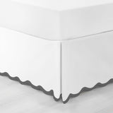 400TC Applique Scalloped Cotton Scallop Embroidery Tailored Bed Skirt