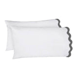 400TC Applique Scalloped Embroidery Cotton Pillowcases (Set Of 2)
