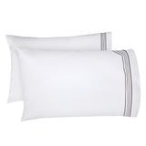 Smart Border 400TC Cotton Embroidery Sateen Solid Pillowcases (Set Of 2)