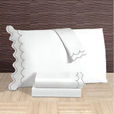 400TC Cotton Sateen Double Scallop Embroidery Pillowcases (Set Of 2)