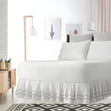 400TC Cotton Double Wavy Embroidered Gathered Bed Skirt