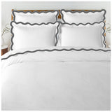400TC Applique Scalloped Embroidery Cotton Duvet Cover Set