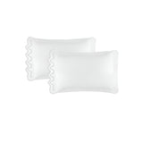 Imaginary Scallop 400TC Cotton Embroidery Sateen Solid Pillowcases (Set Of 2)