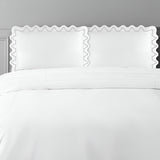 Imaginary Scallop 400TC Cotton Embroidery Sateen Solid Pillow Sham