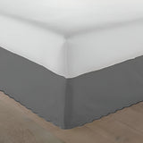 400TC Sateen Solid Cotton Luxurious Scallop Embroidery Tailored Bed Skirt