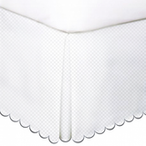 Allena 400TC Sateen Microcheck Cotton Scallop Embroidery Tailored Bed Skirt