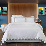 400TC Reverse U Shape Embroidery Cotton Duvet Cover Set