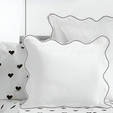 400TC Cotton Scallop Embroidery Sateen Solid Euro Sham