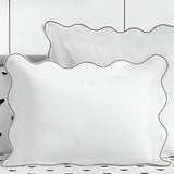 400TC Cotton Scallop Embroidery Sateen Solid Pillow Sham